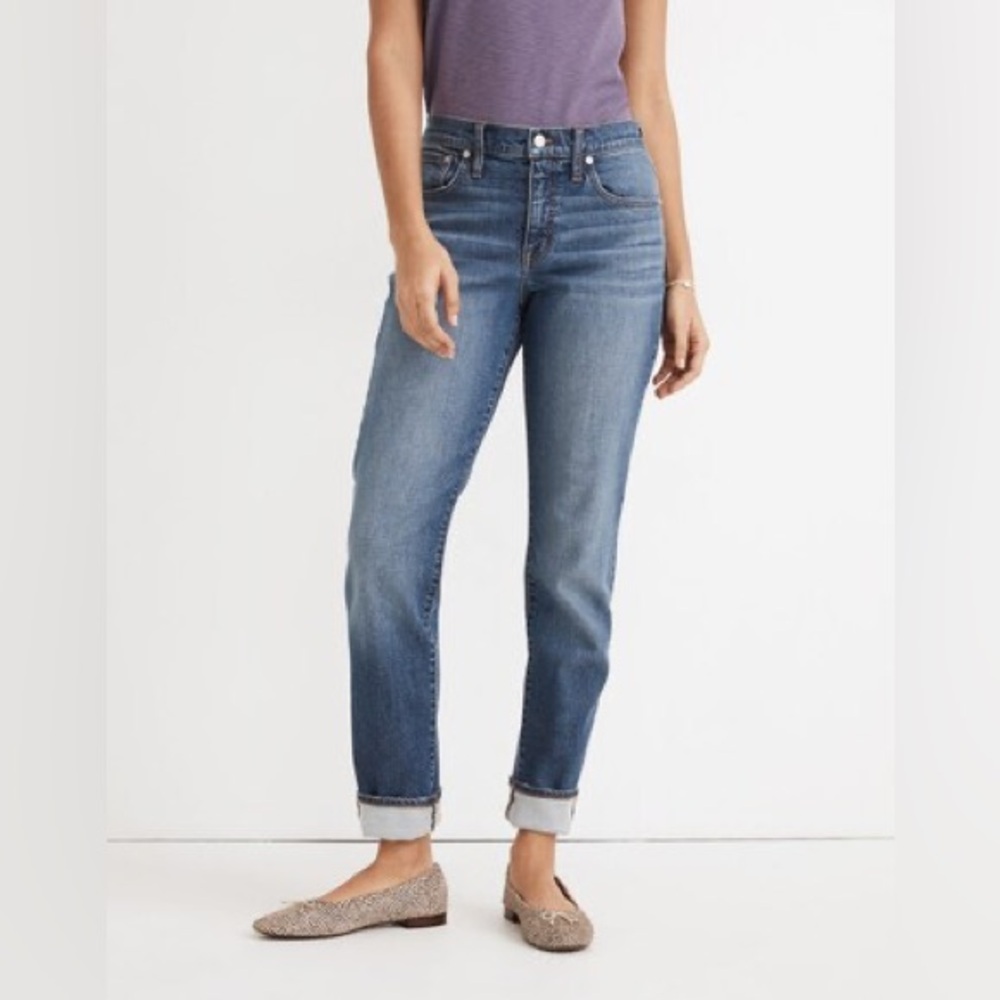 Madewell The Slim Boyjean in Eames Wash Jeans Denim Relaxed Midrise 26 Soft - Picture 3 of 11